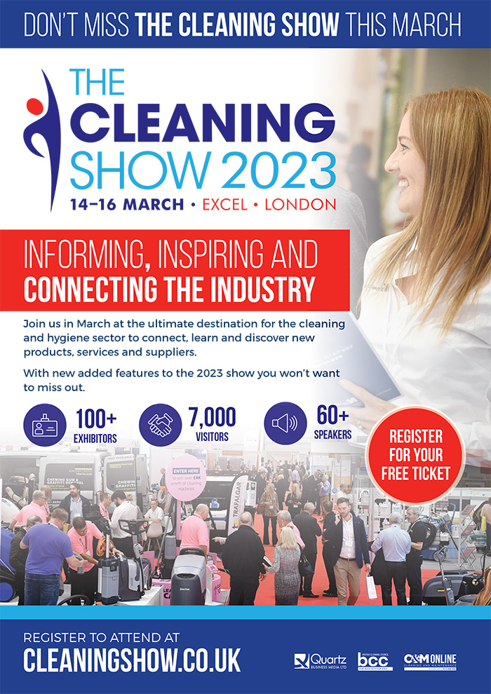 The Cleaning Show 2023, 14-16 March, ExCel London - informing, inspiring and connecting the industry
