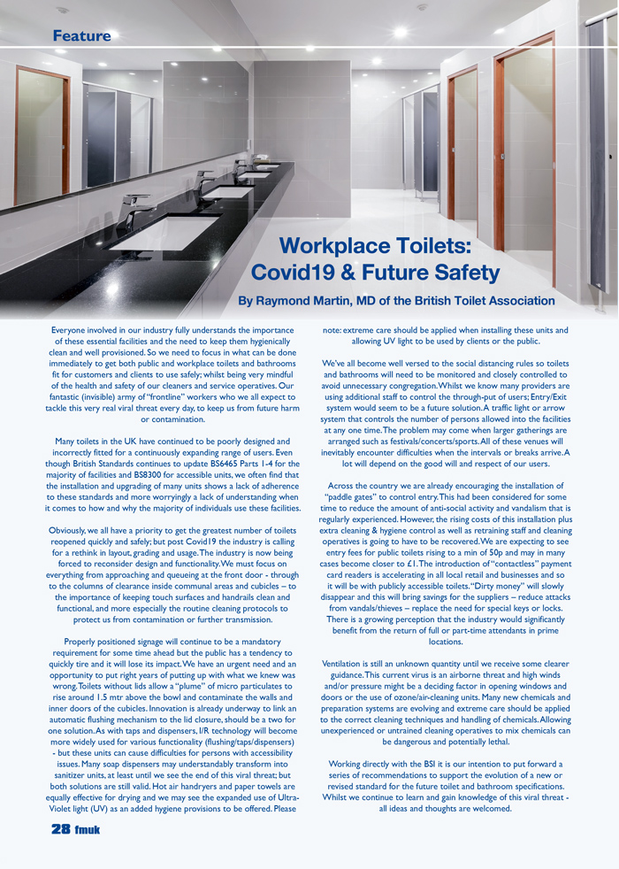 Workplace Toilets: Covid19 & Future Safety