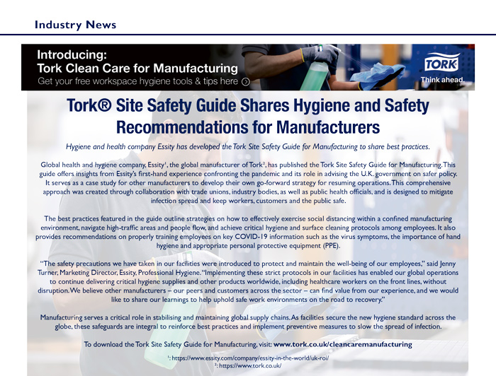 Tork® Site Safety Guide Shares Hygiene And Safety Recommendations For Manufacturers
