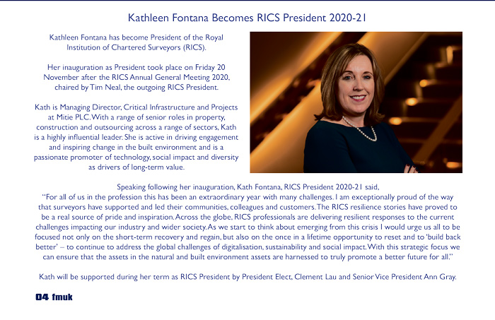 Kathleen Fontana Becomes RICS President 2020-21