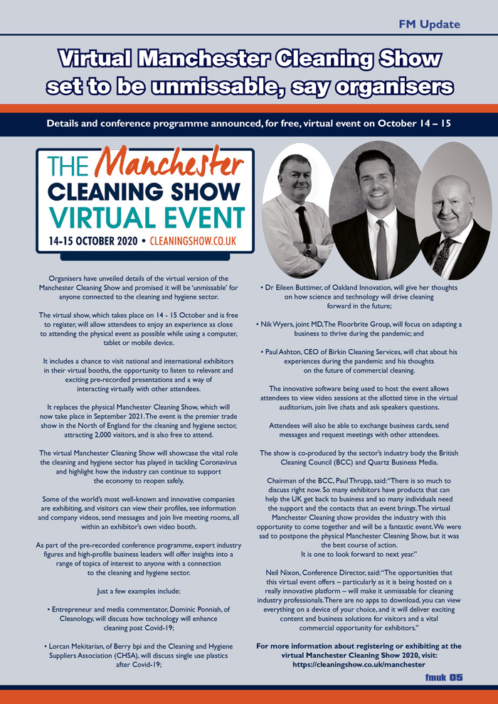 Virtual Manchester Cleaning Show Set To Be Unmissable, Say Organisers