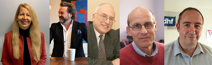 Headshots of Fiona Critchley, Martin Keelagher, Michael Skelding, Nick Perkins, and Steve Hill