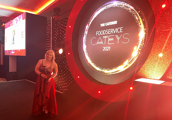 Jo Watt, Rising Star, with her Foodservcie Cateys award