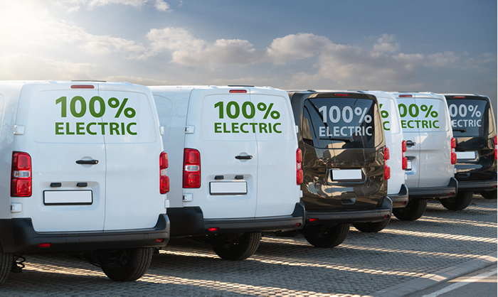 A fleet of electric vans