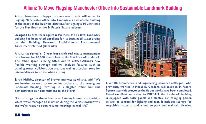 Allianz To Move Flagship Manchester Office Into Sustainable Landmark Building