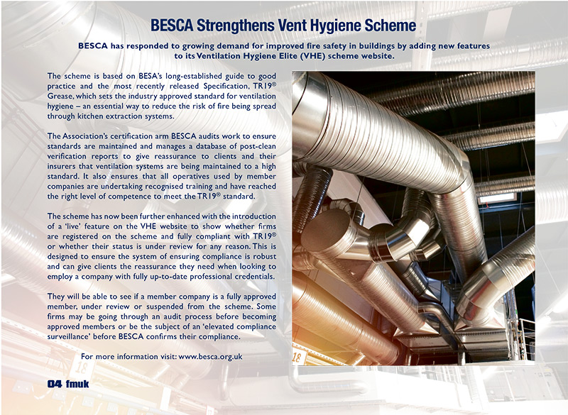 BESCA Strengthens Vent Hygiene Scheme