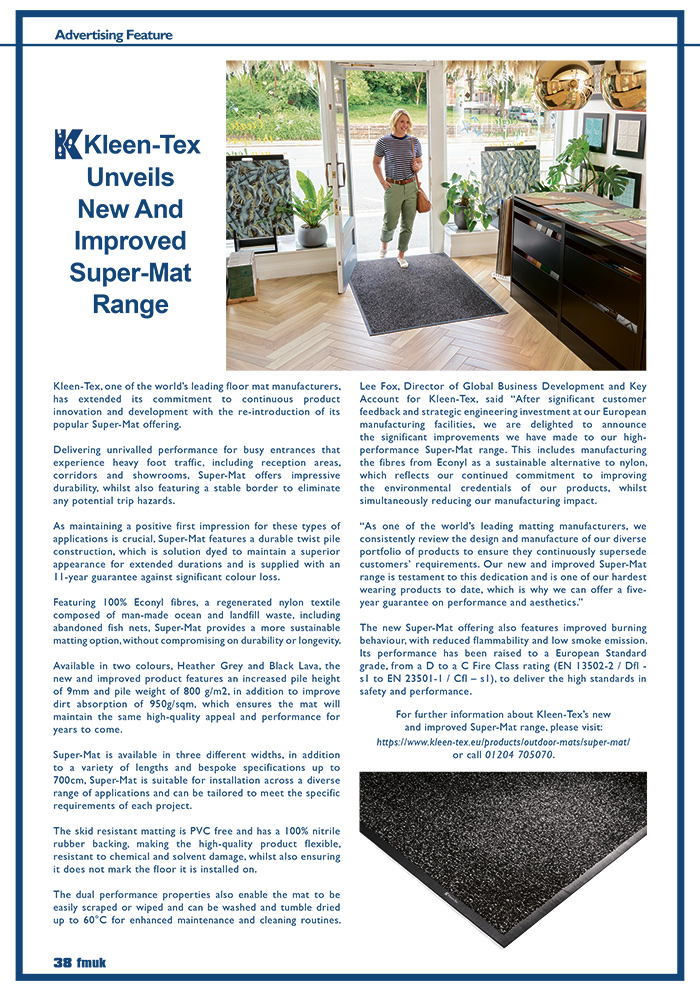 Kleen-Tex Unveils New And Improved Super-Mat Range