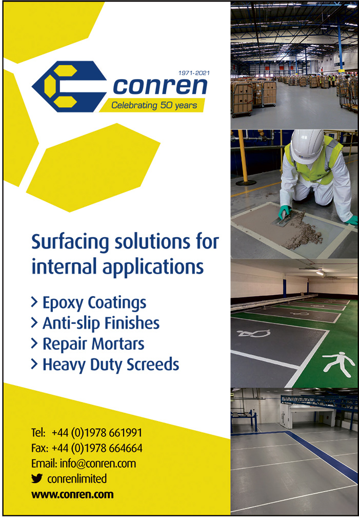 Conren services: Epoxy Coatings, Anti-slip Finishes, Repair Mortars, Heavy Duty Screeds
