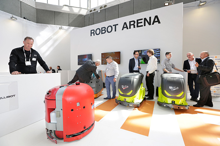The robot arena at Interclean exhibition