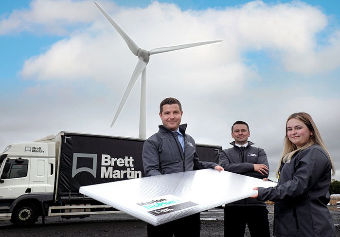 Members of the Brett Martin team with their new Marlon BioPlus sheets