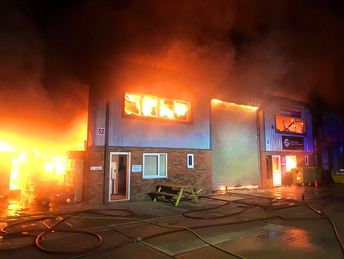 The fire at the Suffolk Industrial estate