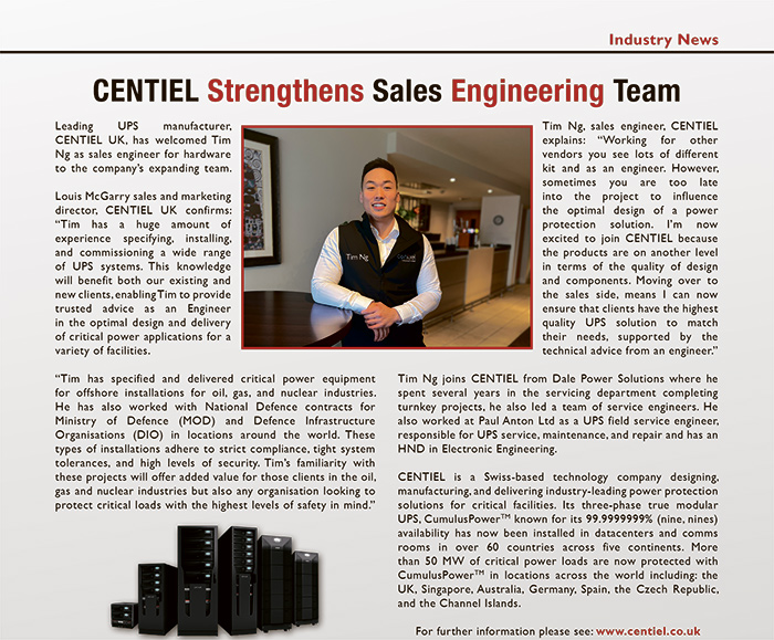 CENTIEL Strengthens Sales Engineering Team