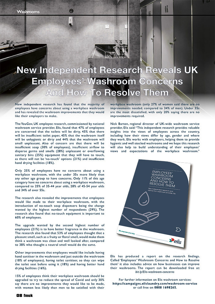 New Independent Research Reveals UK Employees’ Washroom Concerns And How To Resolve Them