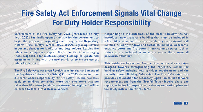 Fire Safety Act Enforcement Signals Vital Change For Duty Holder Responsibility