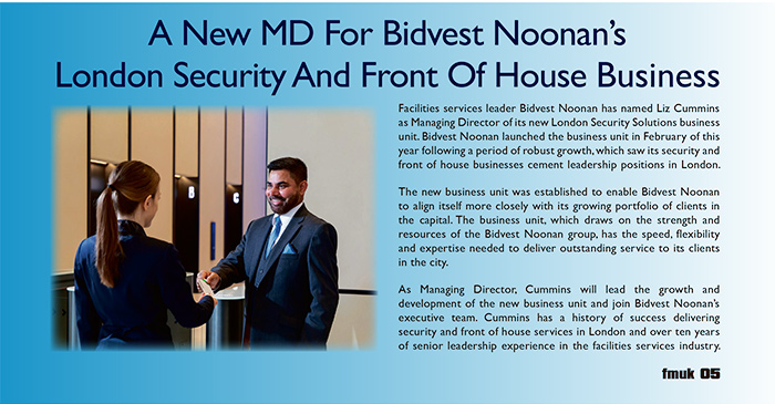 A New MD For Bidvest Noonan's London Security And Front Of House Business