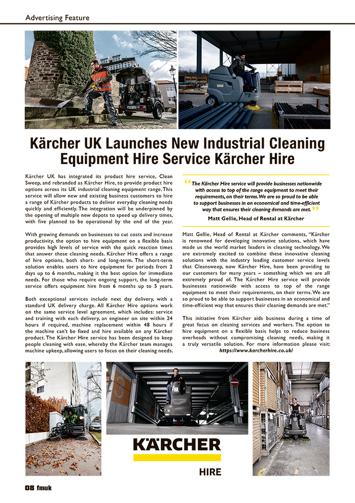 Kärcher UK Launches New Industrial Cleaning Equipment Hire Service Kärcher Hire