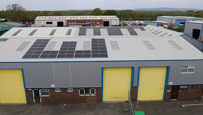 Solar panels on roof by Cladding Coatings