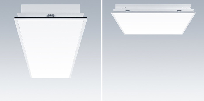 Square and rectangular luminaires for recessed ceiling mounting