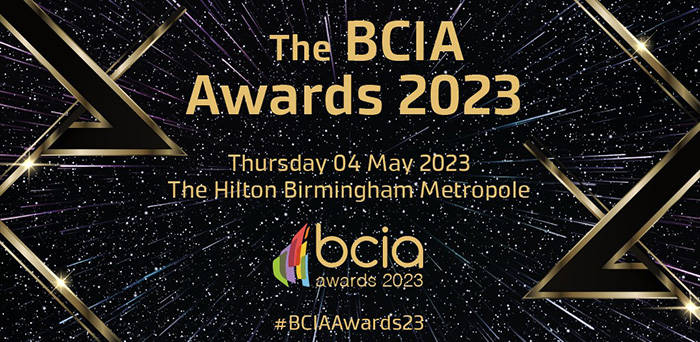 Building Controls Industry Association (BCIA) Awards banner, held Thursday 4th May at Hilton Birmingham Metropole