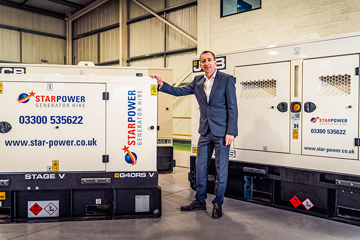 Star Power Head of Power Paul Ridley shows off one of the new Stage 5 generators, the first to be supplied to market by JCB.