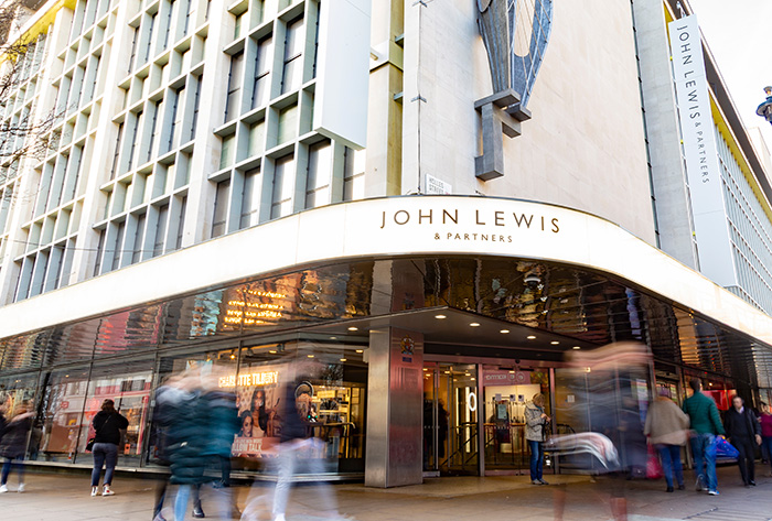 The shop front and entrance for John Lewis