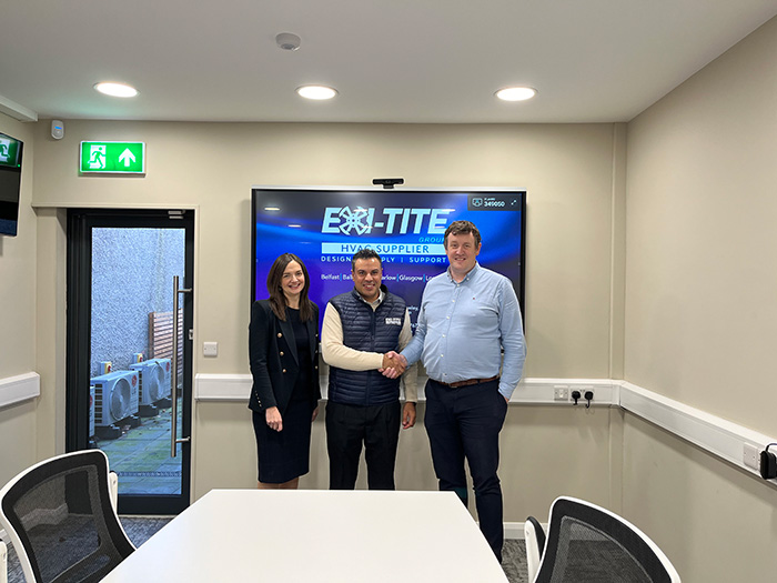 Victoria Robinson, Exi‑tite Group Financial Director, Bruno Orfao, Exi‑tite Group Engineering Manager, and Andrew Robinson, Exi‑tite Group Managing Director.