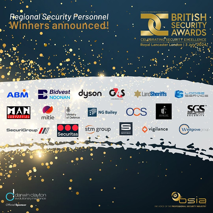 The British Security Awards 2024 regional winners