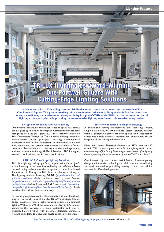 TRILUX Illuminates Award‑Winning One Portwall Square With Cutting‑Edge Lighting Solutions