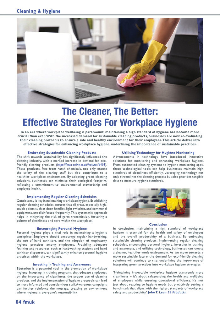 The Cleaner, The Better: Effective Strategies For Workplace Hygiene