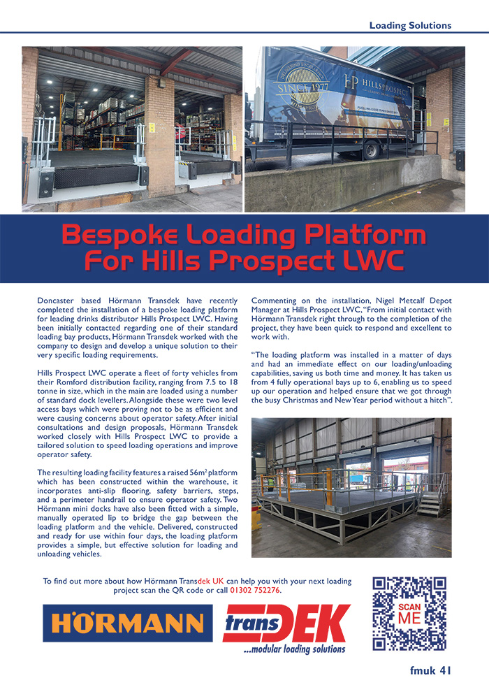 Bespoke Loading Platform For Hills Prospect LWC
